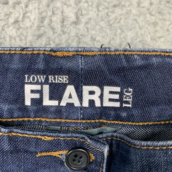 New York & Company Jeans Womens 6 Tall Blue Low Rise Flare Retro Style Denim - Picture 4 of 13
